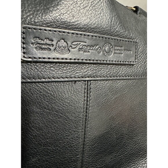Fossil Purse Women’s Black Leather Pebble Cross-body Shoulder Bag Key Y2K VTG - Picture 14 of 16